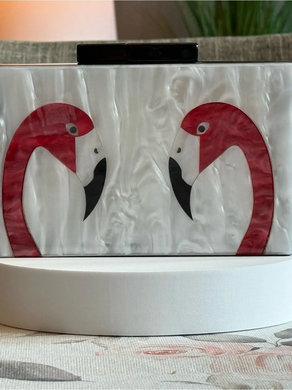 Flamingo Acrylic Convertible clutch, NIB, Adorable